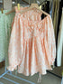 Women Round Neckline Lantern Sleeves Flounce Tops With Shorts